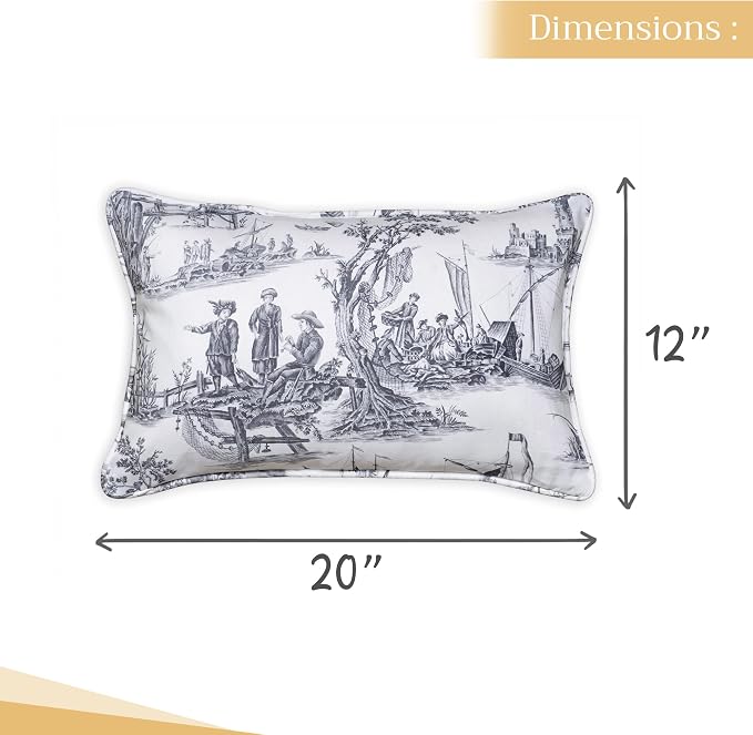 Maison d' Hermine Throw Pillow Covers 100% Cotton (12" x 20" - Pack of 1)