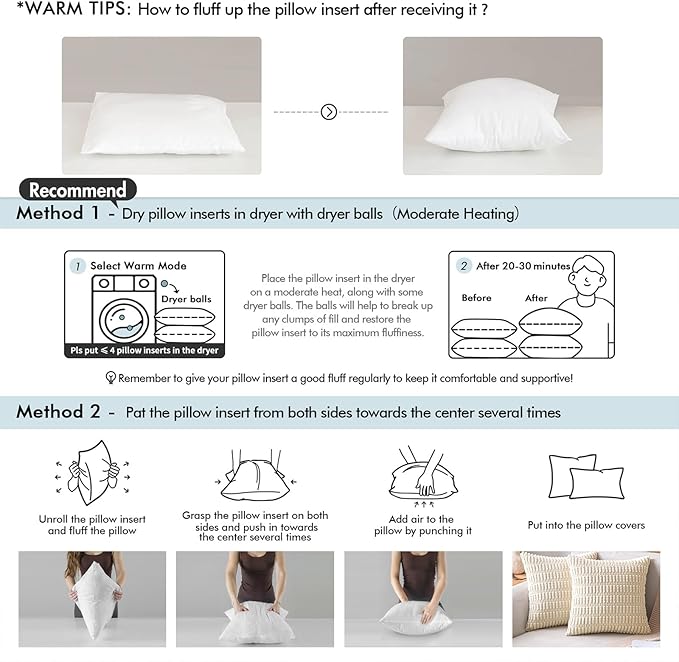 MIULEE 16x16 Inch Pillow Inserts Pack of 4-100% Cotton Cover | White Throw Pillow with 100% Virgin Microfiber for Bed Sofa Couch Living Room, All-Season Decorative Back Support