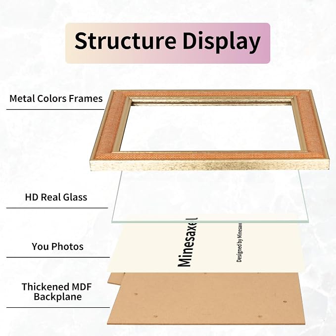 5x7 Picture Frame - Orange Fabric & Vintage Gold Border HD Real Glass with Easel for Tabletop/Wall (Family Photos, Farmhouse Decor 1 Pack)