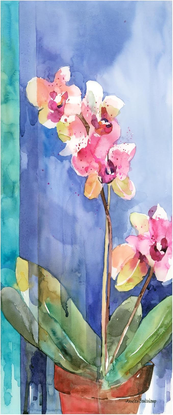 Wrapped Canvas Wall Art - Annelein Beukenkamp 'Asiana' Wall Art for Living Room, Bedroom, or Office Décor - 14x32