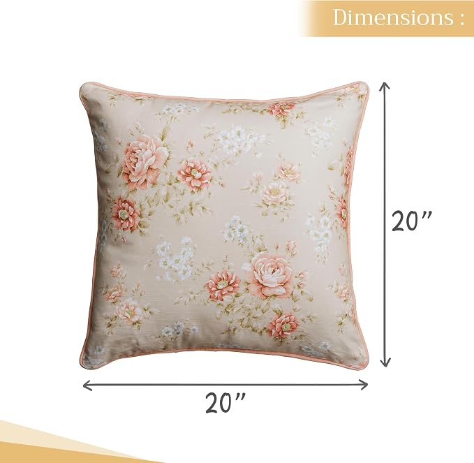 Maison d' Hermine Throw Pillow Covers 100% Cotton (20" x 20" - Pack of 1)