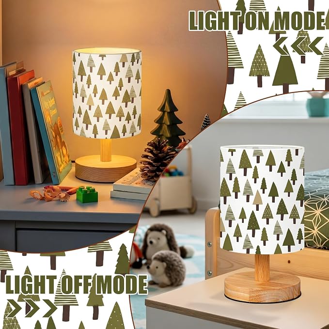 VIHOSE Woodland Kids Table Lamp for Bedroom Kids Lamps for Girls Room
