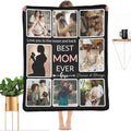 Gifts for Mom Custom Blanket with Photo, Make a Personalized Mother's Day Blankets with Picture Customized Mothers Day Throw Blanket for Best Mom Ever, 8 Collage Made in USA