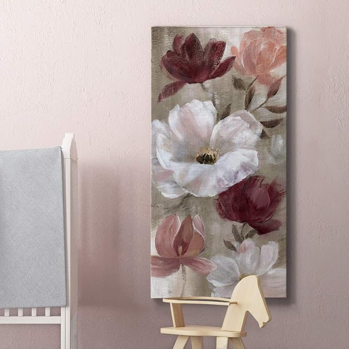 Renditions Gallery Canvas Flower Wall Art Home Paintings & Prints Colorful Rose Garden Glam Modern Romantic Botanical Artwork Decorations for Bedroom Office Kitchen - 20"x40" LT43