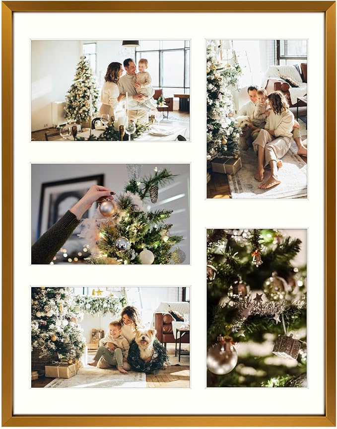 Golden State Art 11x14 Collage Frame w/Mat for 5 4x6 Photos Bronze 1 Pack