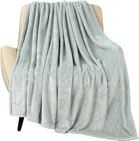 TOONOW Fleece Blanket Super Soft Cozy Throw Blanket 50" x 60", Lightweight Fuzzy Comfy Textured Flannel Blanket Warm Plush Throw Blankets for Couch, Sofa, Bed, Mirage Gray