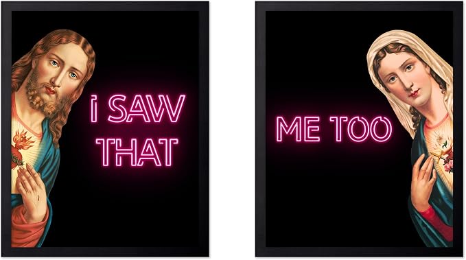 Poster Master 2-Piece I Saw That Print - Me Too Poster - Altered & Pop Art - Baroque Gift for Men & Women - Funny Wall Decor for Dorm, Bedroom or Bathroom - 8x10 Black Framed