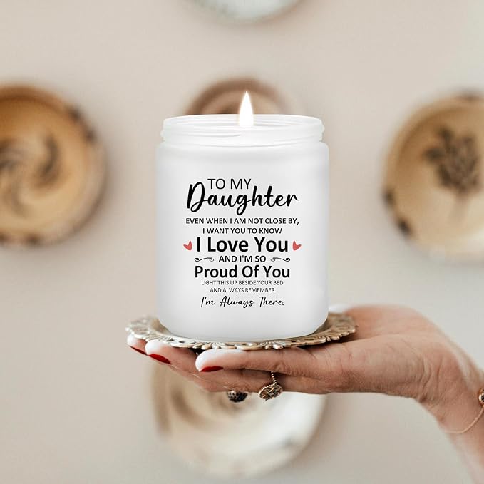 Maybeone Mothers Day Daughter Gifts from Mom Dad - Christmas Valentines Day Birthday Gifts for Daughters -7 Oz Lavender Scented Candle