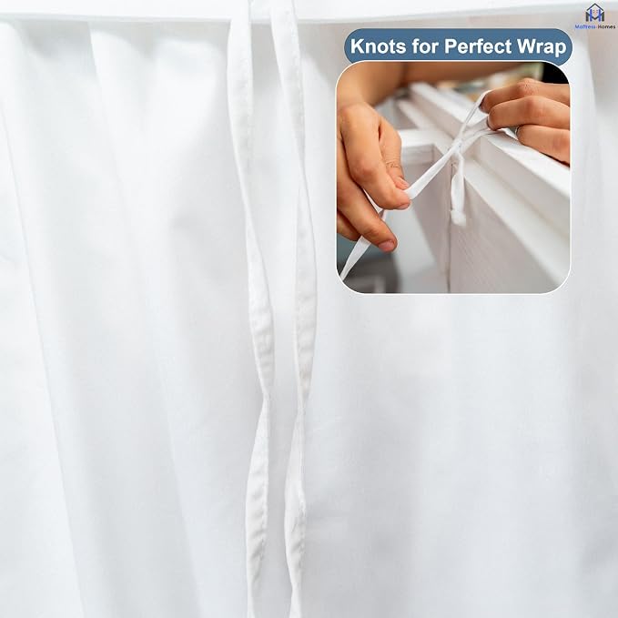 Mattress-Homes Ruffled Dorm Bed Skirt, Twin XL, 34-Inch Drop, Tailored with Split Corners, White Dust Ruffle for Lofted College Beds, Twin Extra Long Dorm Bedding Essential