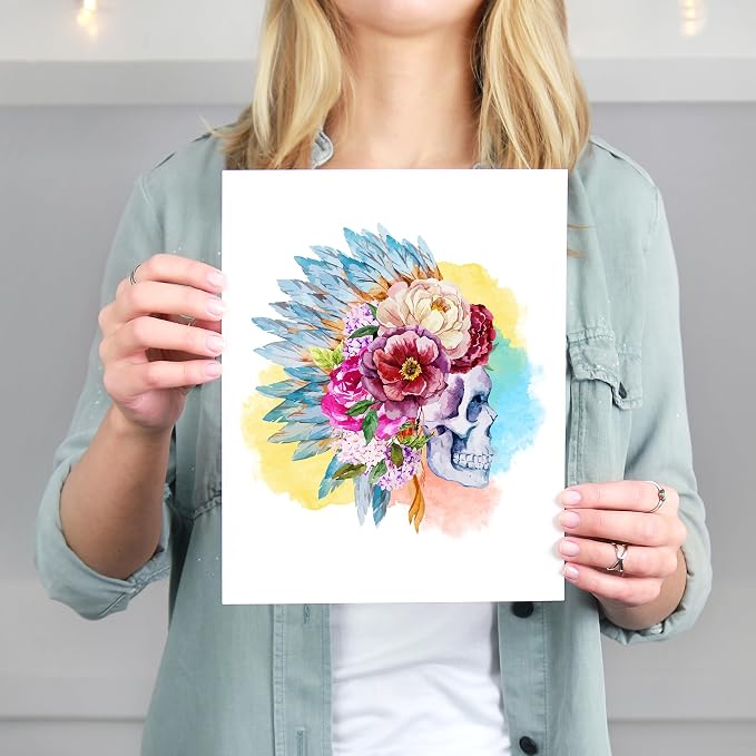 Native American Headdress Art Print | Unframed 8x10 | Vintage Wall Art | Aesthetic Wall Decor | Unique Wall Print | Prints for Wall Decor | Art Prints Unframed | Walls Art Aesthetic | Office Decor