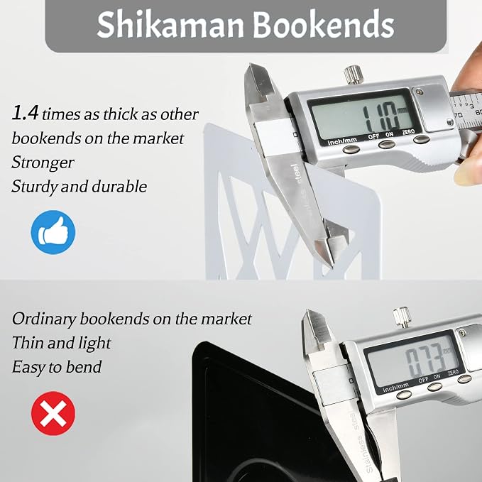 BookEnds Decorative Metal Heavy Duty Book End Supports for Bookrack Desk