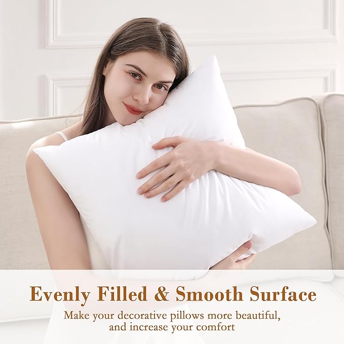 puredown® Euro Pillow Inserts, Pack of 1, 26x26 Inch Fluffy Soft Throw Pillow Inserts Filled with Plump Stuffer, Square Decorative Pillows for Couch, Sofa, Bed and Home Decor