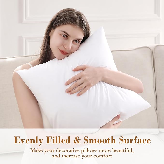 puredown® 24x24 Pillow Inserts, Pack of 1, Fluffy Soft Throw Pillow Inserts Filled with Plump Stuffer, Square Decorative Pillows for Couch, Sofa, Bed and Home Decor