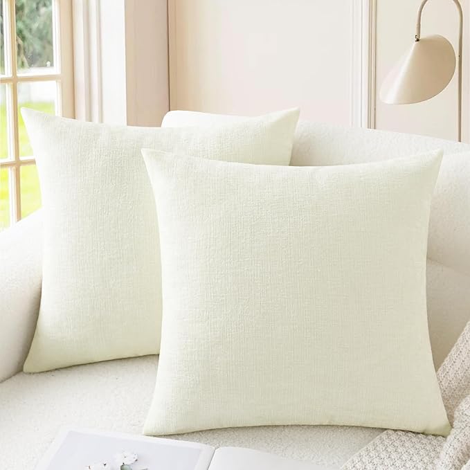 CaliTime Decorative Couch Throw Pillow Covers 20 X 20 Inches Cream