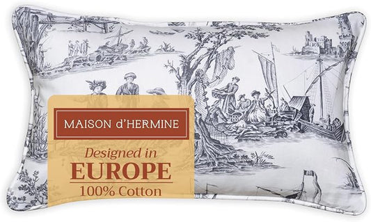 Maison d' Hermine Throw Pillow Covers 100% Cotton (12" x 20" - Pack of 1)