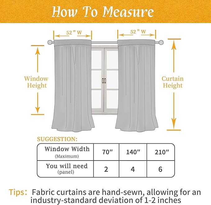Light Blue Linen Curtains 72 inch Length for Living Room, 2 Panels | Linen Textured, Light Filtering Drapes, Semi Sheer, Boho, Neutral, Curtains for Farmhouse, Bedroom, Rod Pocket, 52 x 72 Inch