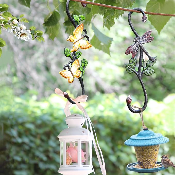 Sungmor Cast Iron Garden Hook Set, 3PCS 11 Inches S-Shaped Hook