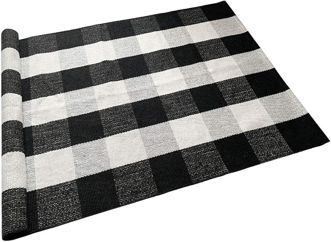 UKELER Buffalo Check Rug 43x 27.5 Inches Perfect Size for Layered Door Mats, Customized Size for Hello Welcome Doormat