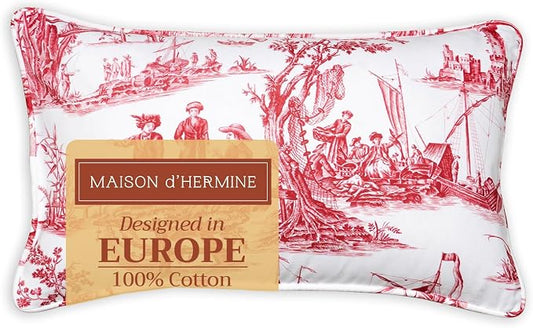 Maison d' Hermine Throw Pillow Covers 100% Cotton (12" x 20" - Pack of 1)