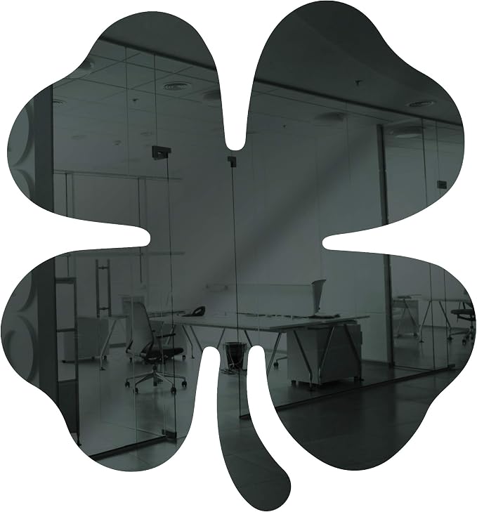 Marketing Holders Acrylic Mirror 7" Wide Shamrock Grey .118" Thick No Adhesive Reflective Pieces Perfect for DIY Arts and Crafts School Projects Home or Office Decor Special Events
