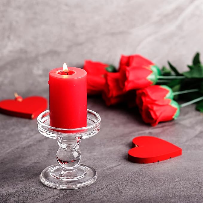 Glass Candle Holders for Pillar Candle, Unity Candle Holder Set of 3 for Wedding Ceremony Set, Candlestick Holder for Table or Home Decoration