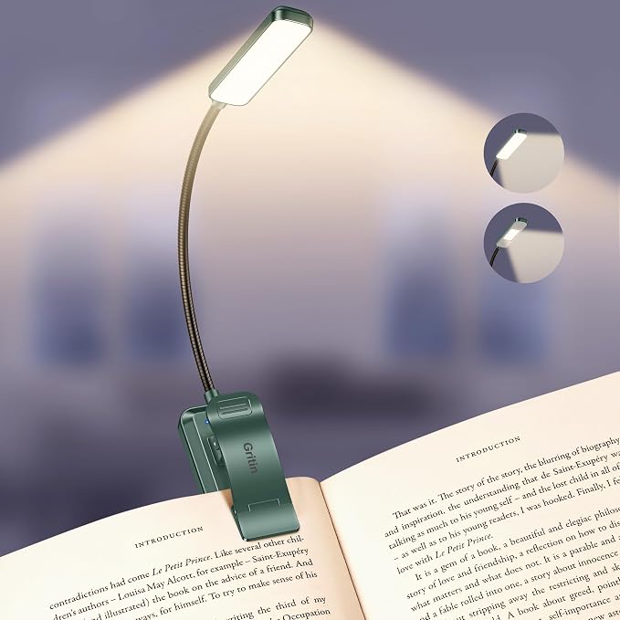 Gritin 2026 Gen 2 Book Light for Reading- 30 Eye Caring Full Spectrum LED