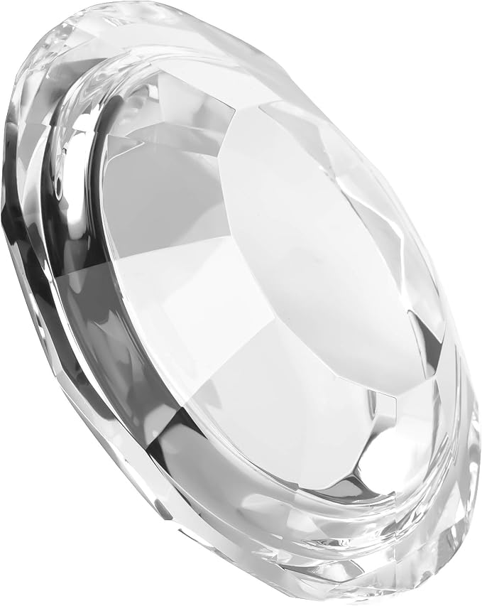 Crystal Candle Holders Pillar Candlestick Decorations for Home Party Dinner Christmas Suitable for Large Cylindrical Candles Hand-Cut 4.3'' X 1'' Clear