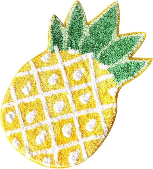 Pineapple Door Mat, Non-Slip Area Rug Cartoon Pineapple Welcome Rug for Home Decor Living Room Bedroom Bathroom Indoor Mat Washable Carpet, 32 x 20 inch
