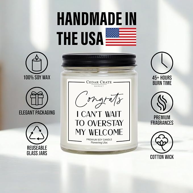 Cedar Crate Market - Funny Scented Candle, House Warming Gifts New Home, Housewarming Gifts for Women, Men, Couple, New Homeowner - First Apartment Essentials - Closing Presents - Made in USA