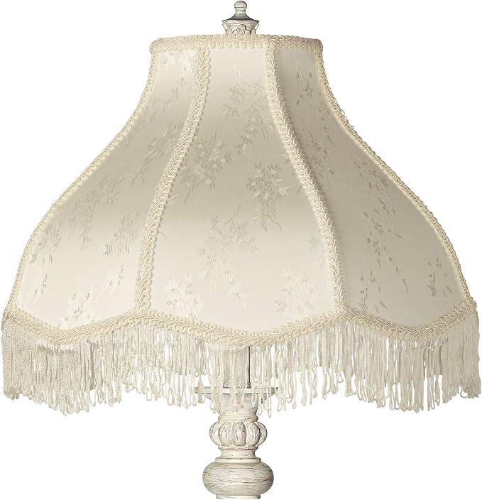 360 Lighting 60" Tall Scallop Shade Antique White Traditional Floor Lamp