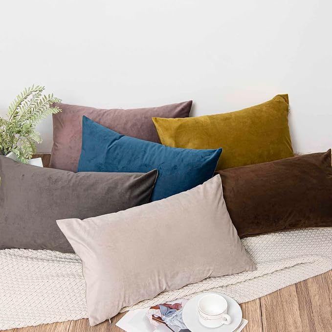 JUSPURBET 22x22 Decorative Velvet Throw Pillow Covers Set of 2,Prussian
