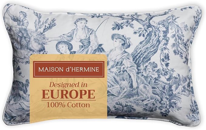 Maison d' Hermine Throw Pillow Covers 100% Cotton (12" x 20" - Pack of 1)