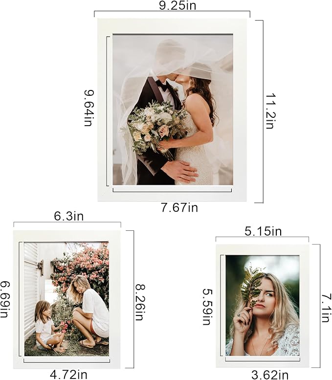 LUCKYLIFE Picture Frame Set 10-Pack, Gallery Wall Frame Collage with 8x10 5x7 4x6 Frames in White Finishes