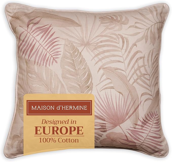 Maison d' Hermine Throw Pillow Covers 100% Cotton (20" x 20" - Pack of 1)