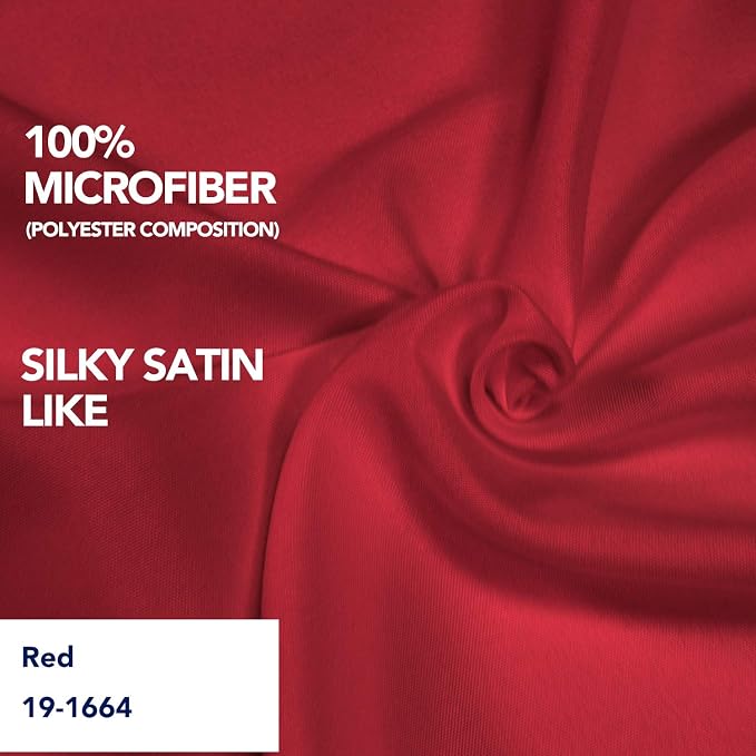 PureFit Wrap Around Ruffled Bed Skirt, Red, Twin/Full - 22" Drop | Wrinkle Free Bedskirt Dust Ruffles, Easy to Put On Frame Cover with Adjustable Elastic Belt