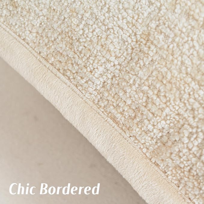 FUTEI Pack of 2 Chenille Soft Throw Pillow Covers 16x16 Inch, Beige