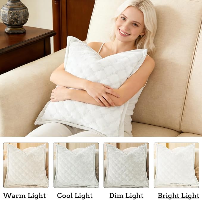 Throw Pillow Cover 18x18 1 Piece Velvet Square Pillowcase Soft Skin-Friendly Cross Process Decorative Farmhouse Cushion Covers for Couch Sofa Bedroom Living Room,Ivory White