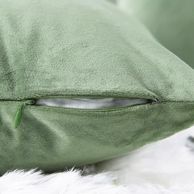 VAKADO Throw Pillow Covers Decorative 18x18 Set of 2 Sage Green Outdoor Decor Couch Cushion Covers Euro Pillowcases Home Bed Decoration for Sofa Bedroom Office