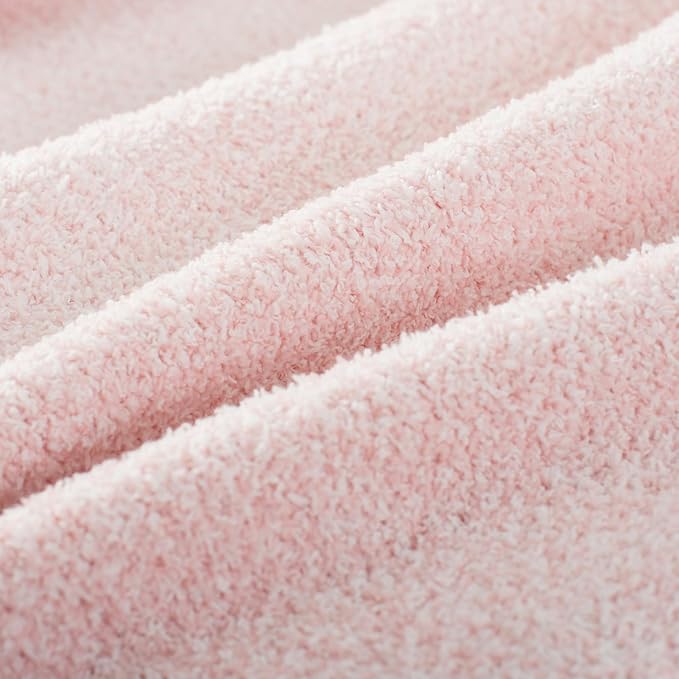 Carriediosa Heather Throw Blanket 60x80, 400GSM Ultra Soft Microfiber | Dusty Pink, Fuzzy Fluffy Cozy Plush Knit Knitted Throws, Lightweight Cute Preppy Fall Blankets for Couch, Bed