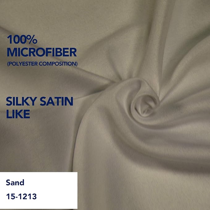 PureFit Wrap Around Ruffled Bed Skirt, Sand, Queen/King - 14" Drop | Wrinkle Free Bedskirt Dust Ruffles, Easy to Put On Frame Cover with Adjustable Elastic Belt