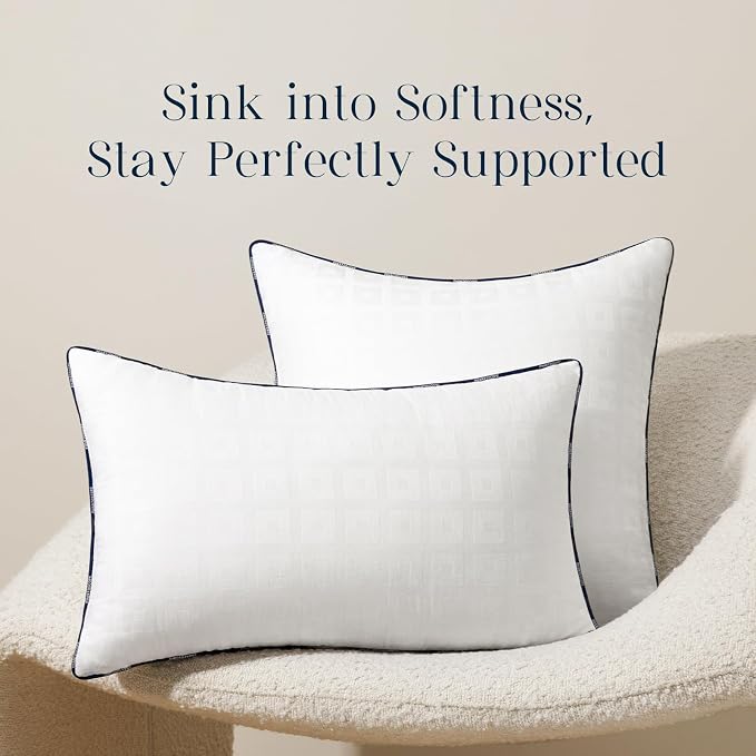 Phantoscope 20x20 Pillow Insert - Throw Pillow Inserts with 100% Cotton Jacquard Cover - 20 Inch Bed and Couch Pillows Square Form Throw Pillows, Pack of 1
