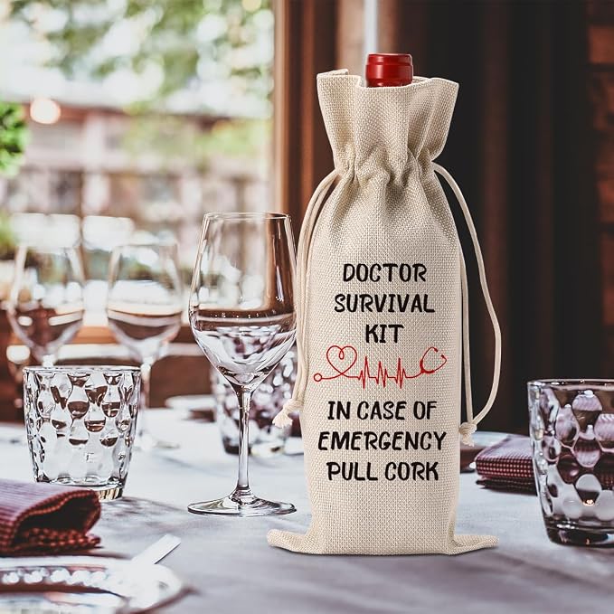 Doctor Gifts for Women Men Doctor Day Wine Bag Retirement Appreciation Gift