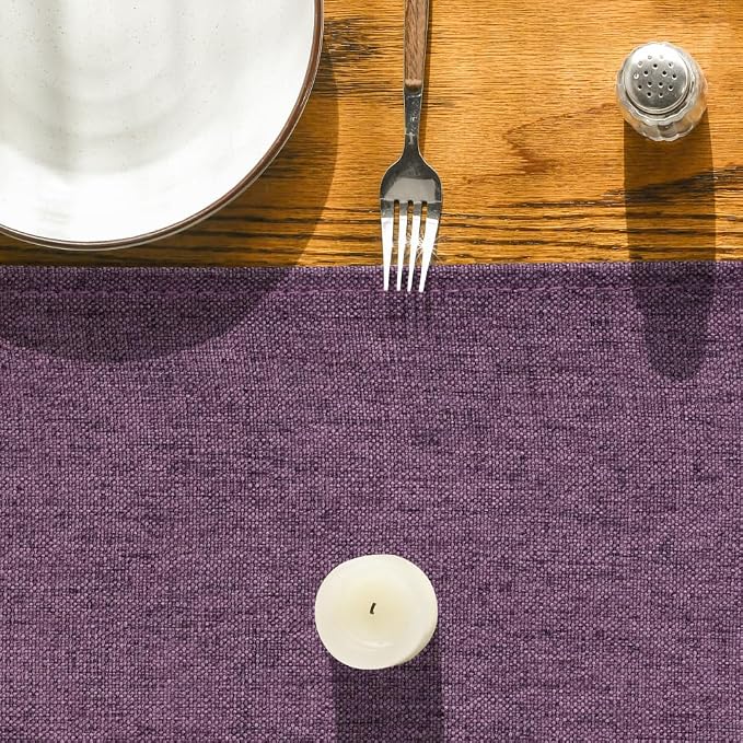 Artoid Mode Purple Table Runner, Seasonal Summer Washable Kitchen Dining Table Decoration for Home Party Decor 13x90 Inch