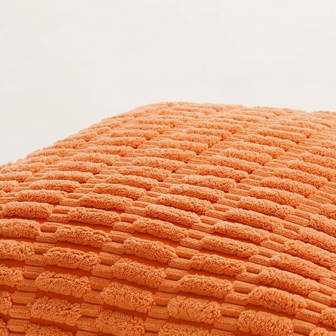 Fancy Homi 4 Packs Decorative Throw Pillow Covers for Living Room Couch Bed, Modern Farmhouse Boho Home Décor Accent Cushion Case, 14" x 14", Orange