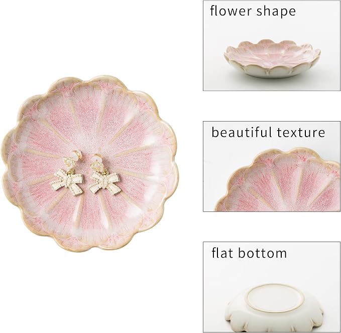 BEUNAIZER Jewelry Dish Tray, Ring Dish, Ceramic Trinket Tray, Key Bowl