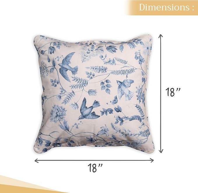 Maison d' Hermine Throw Pillow Covers 100% Cotton (18" x 18" - Pack of 1)