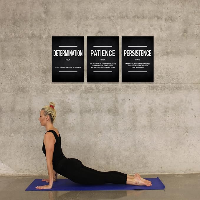 KAWAHONE Inspiration Quotes Wall Art, Motivational Determination Patience Persistence Poster Positive Affirmations Wall Picture for Home Office Bedroom Dorm Gift for Business Leadership Entrepreneur
