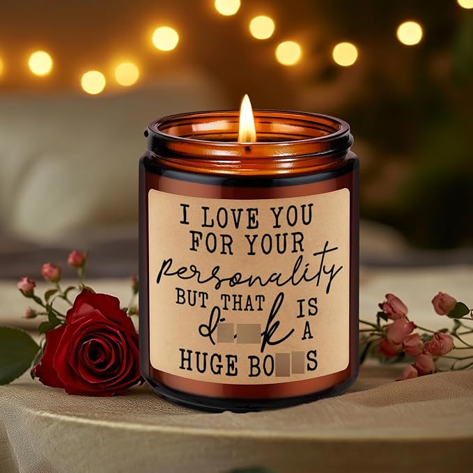 LEADO Candle - Boo Basket Stuffers for Him, Men, Blue Collar Gifts for Men