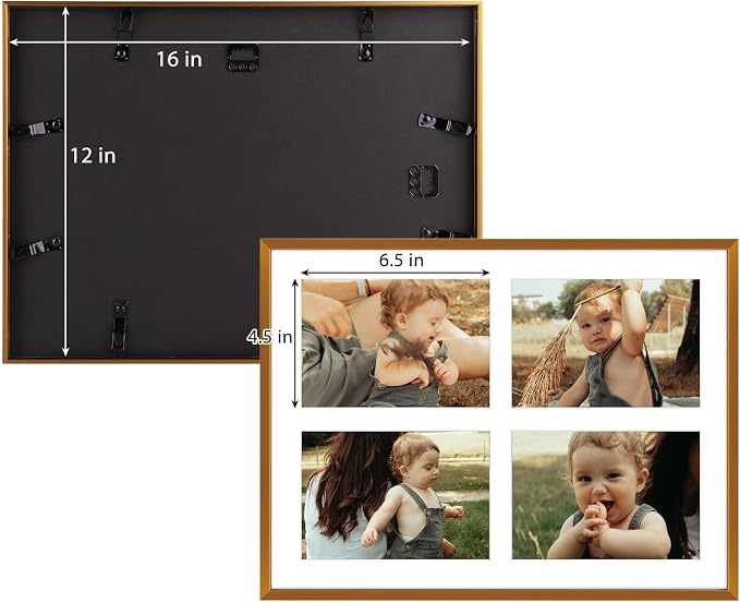 Golden State Art 12x16 Collage Frame w/Mat for 4 5x7 Photos Bronze 2 Pack