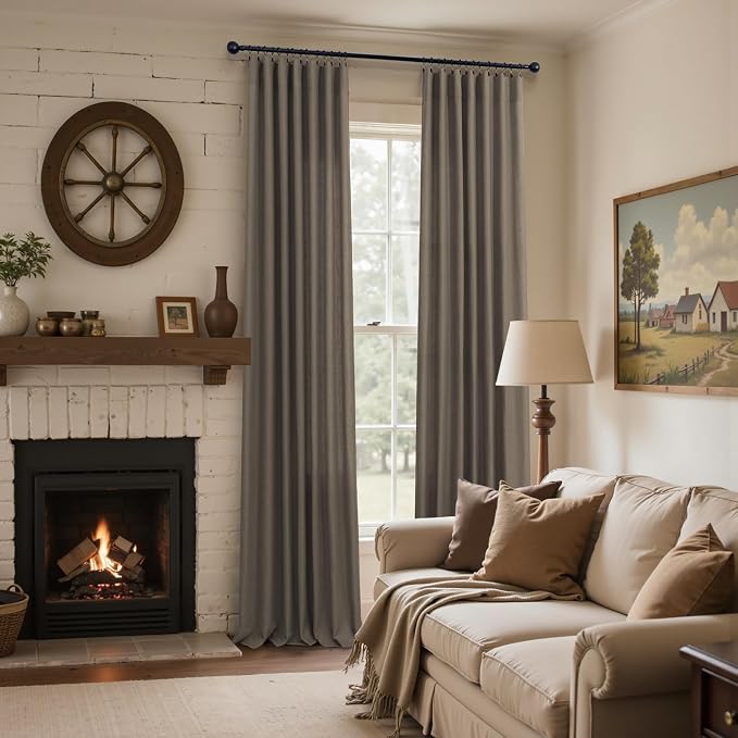 Chocolate Brown Curtains for Living Room 84 Inch Length 2 Panels Set Light Filtering Semi Sheer Linen Brown Curtain Modern Farmhouse Back Tab Pleated Drapes 52x84 Long Dark Chocolate Coffee Cappuccino